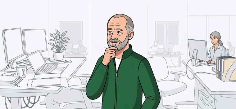 Illustrated portrait of the author, Keith Cerny